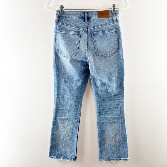 Madewell Mid Rise Cali Demi Boot Cropped Kick Flare Button Fly Jeans Blue 25 - Picture 5 of 6
